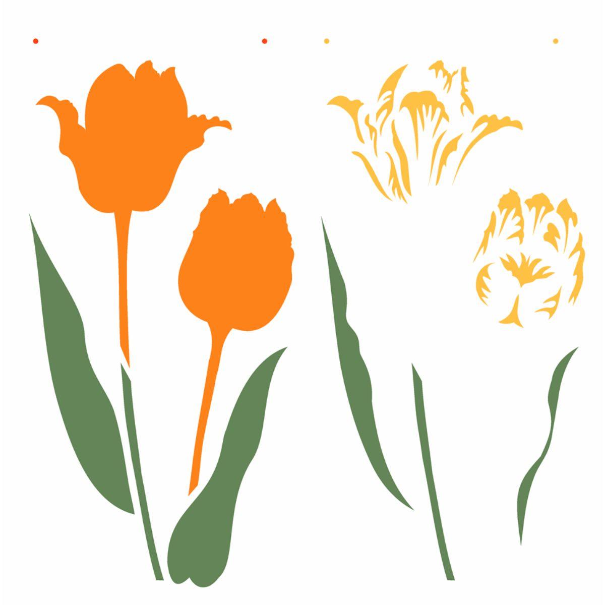 Stencil OPA 30,5x30,5 2371 Flor Tulipa - Palácio da Arte