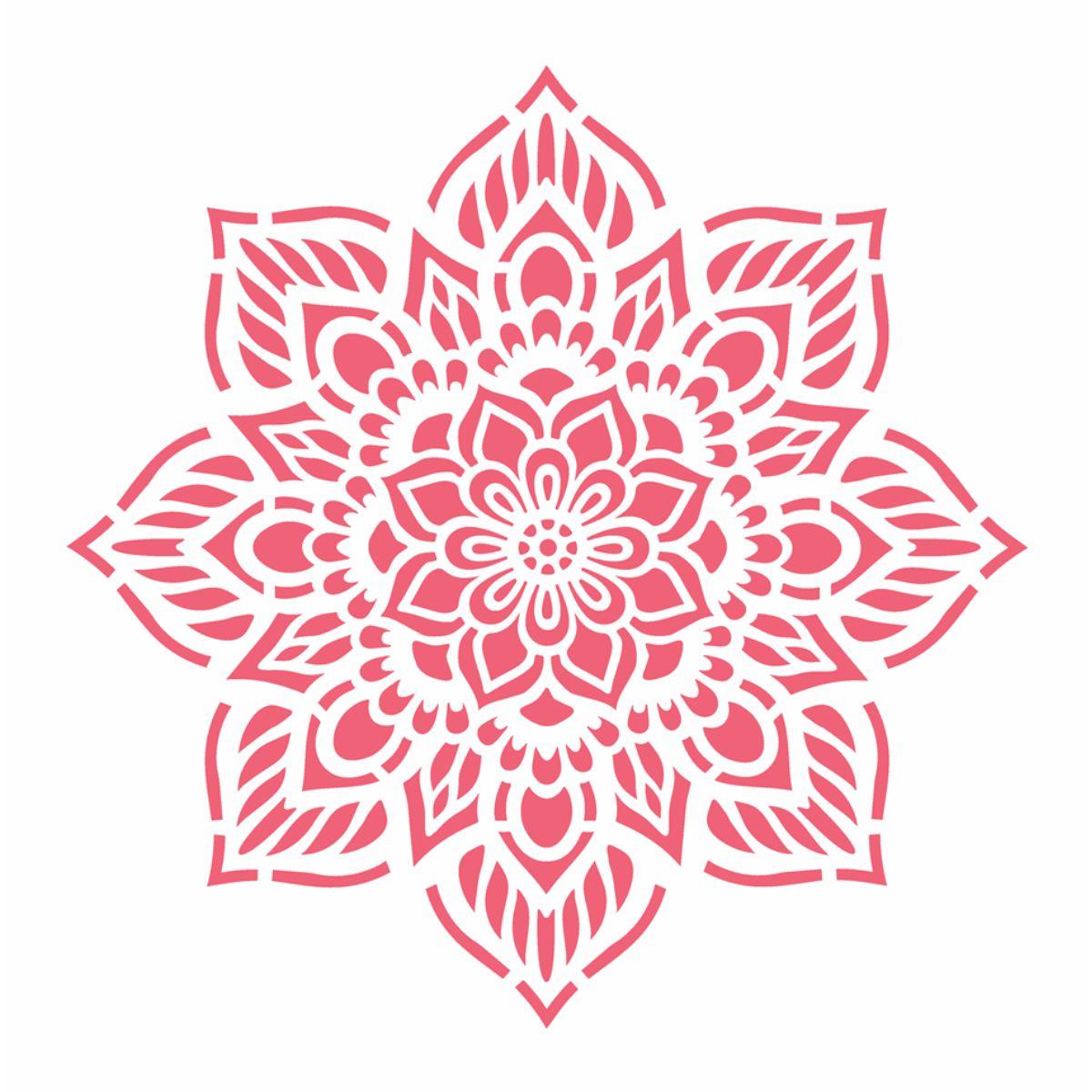 Stencil OPA 30,5x30,5 2471 Mandala Flor Oito Pontas - Palácio da Arte