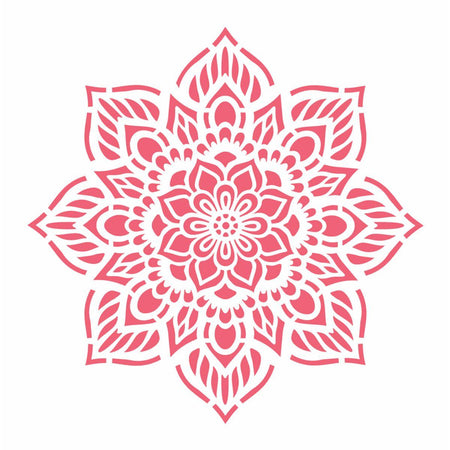 Stencil OPA 30,5x30,5 2471 Mandala Flor Oito Pontas - Palácio da Arte