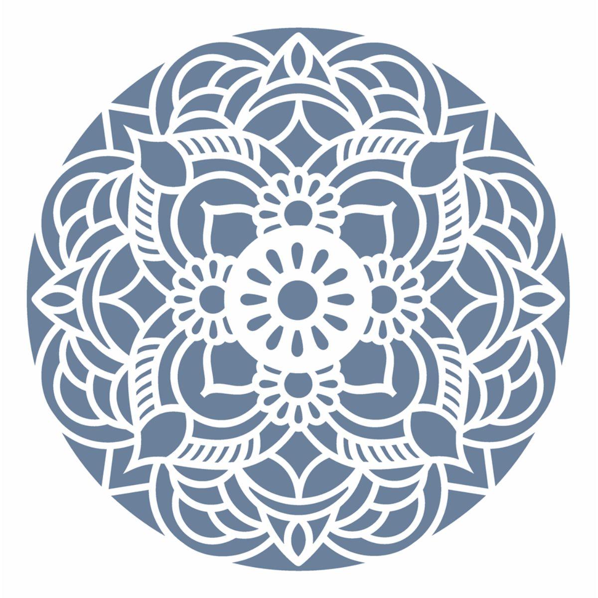 Stencil OPA 30,5x30,5 2472 Mandala Flor Redonda - Palácio da Arte
