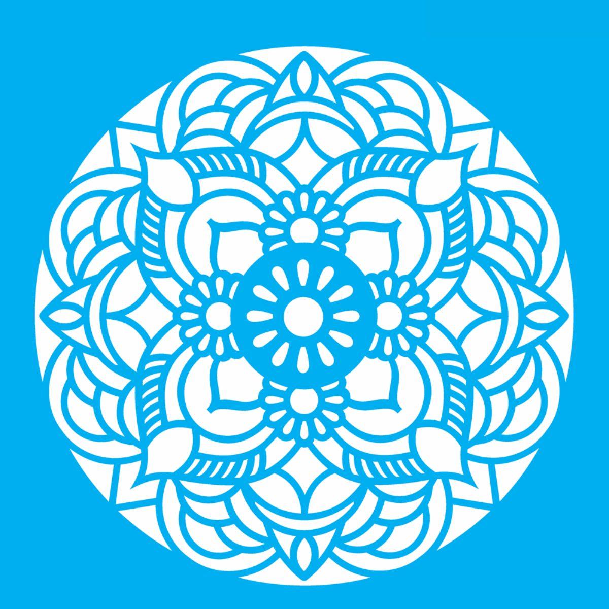 Stencil OPA 30,5x30,5 2472 Mandala Flor Redonda - Palácio da Arte