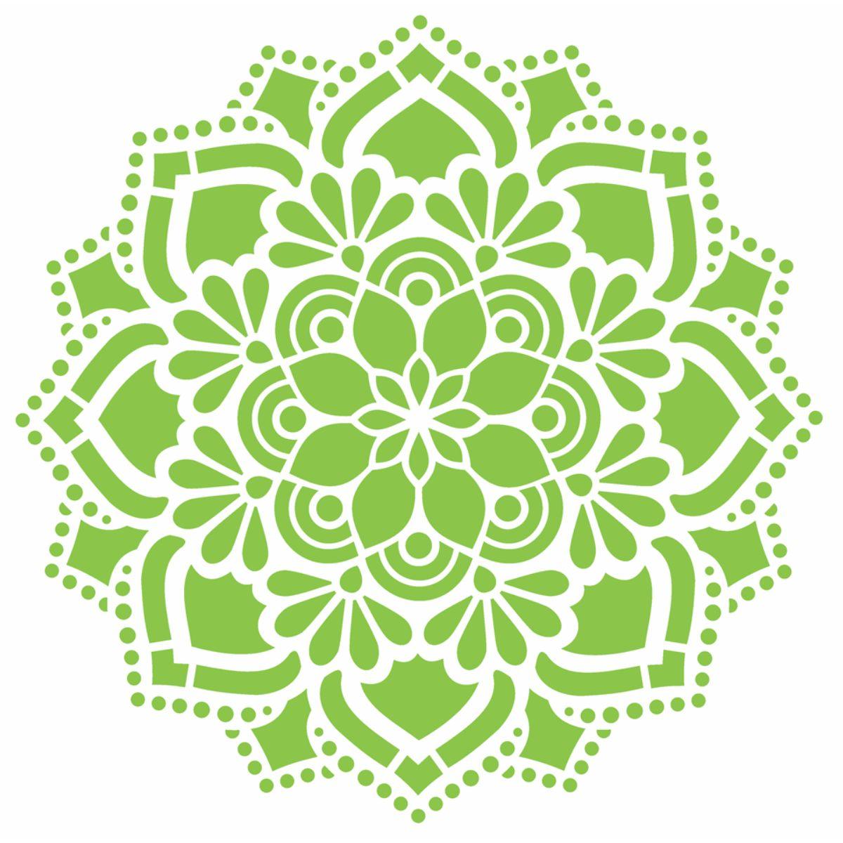 Stencil OPA 30,5x30,5 2473 Mandala Flor Renda - Palácio da Arte