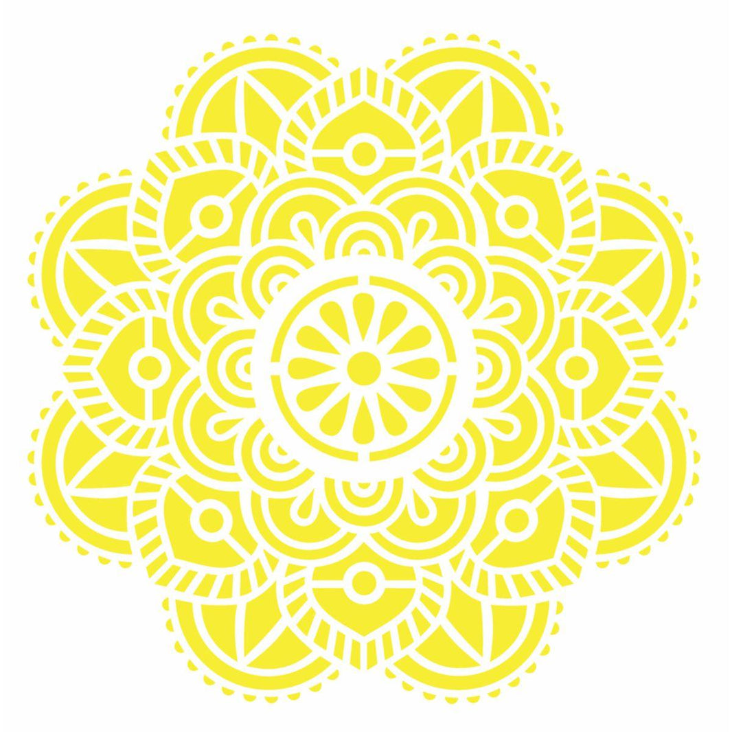 Stencil OPA 30,5x30,5 2474 Mandala Flor Vitral - Palácio da Arte