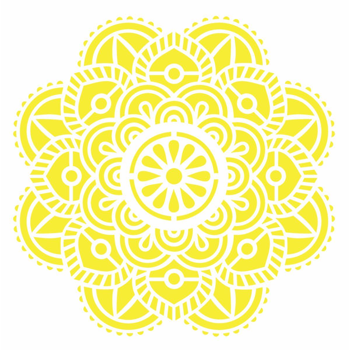 Stencil OPA 30,5x30,5 2474 Mandala Flor Vitral - Palácio da Arte