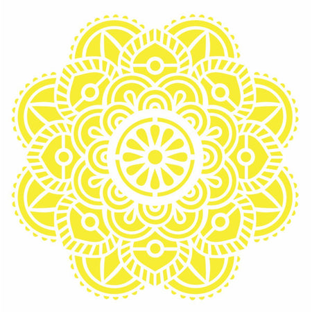 Stencil OPA 30,5x30,5 2474 Mandala Flor Vitral - Palácio da Arte