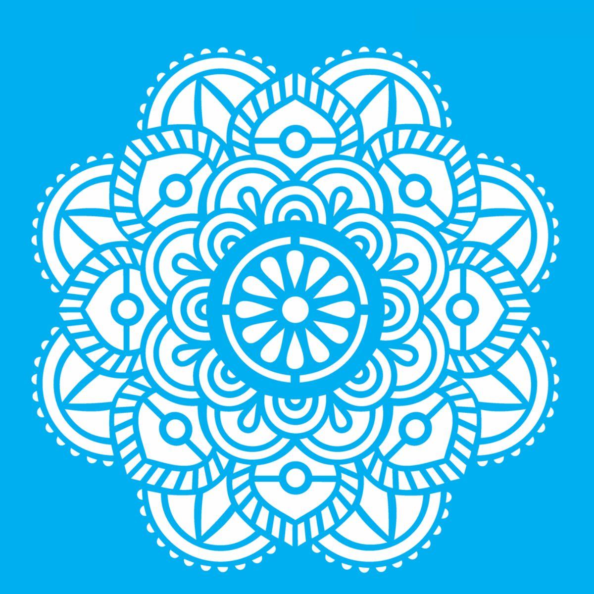 Stencil OPA 30,5x30,5 2474 Mandala Flor Vitral - Palácio da Arte