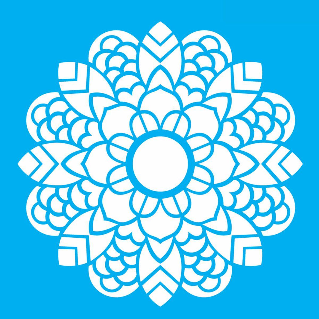 Stencil OPA 30,5x30,5 2475 Mandala Folhas - Palácio da Arte