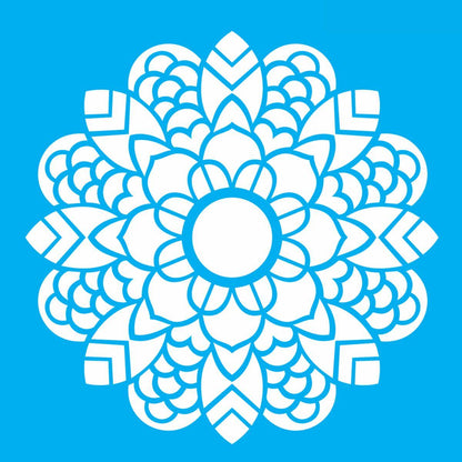 Stencil OPA 30,5x30,5 2475 Mandala Folhas - Palácio da Arte