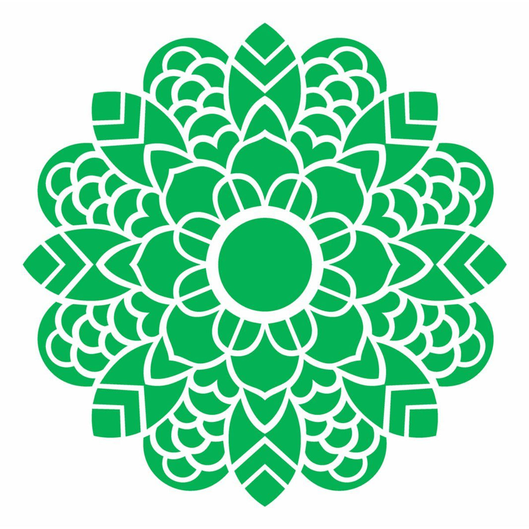 Stencil OPA 30,5x30,5 2475 Mandala Folhas - Palácio da Arte