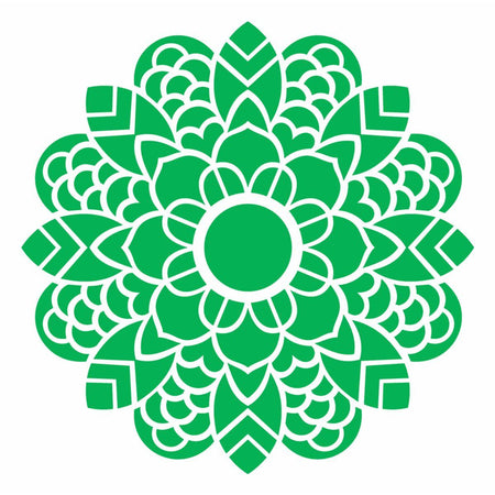 Stencil OPA 30,5x30,5 2475 Mandala Folhas - Palácio da Arte