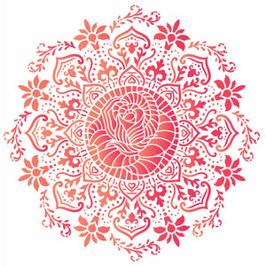 Stencil OPA 30,5x30,5 2987 Mandala Rosa de Saron - Palácio da Arte