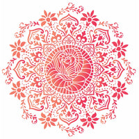 Stencil OPA 30,5x30,5 2987 Mandala Rosa de Saron - Palácio da Arte