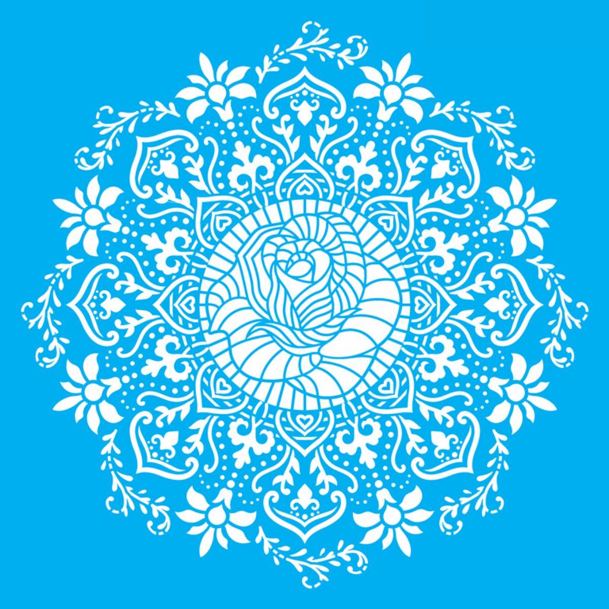 Stencil OPA 30,5x30,5 2987 Mandala Rosa de Saron - Palácio da Arte