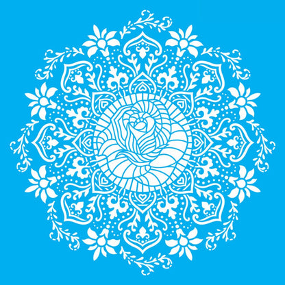 Stencil OPA 30,5x30,5 2987 Mandala Rosa de Saron - Palácio da Arte