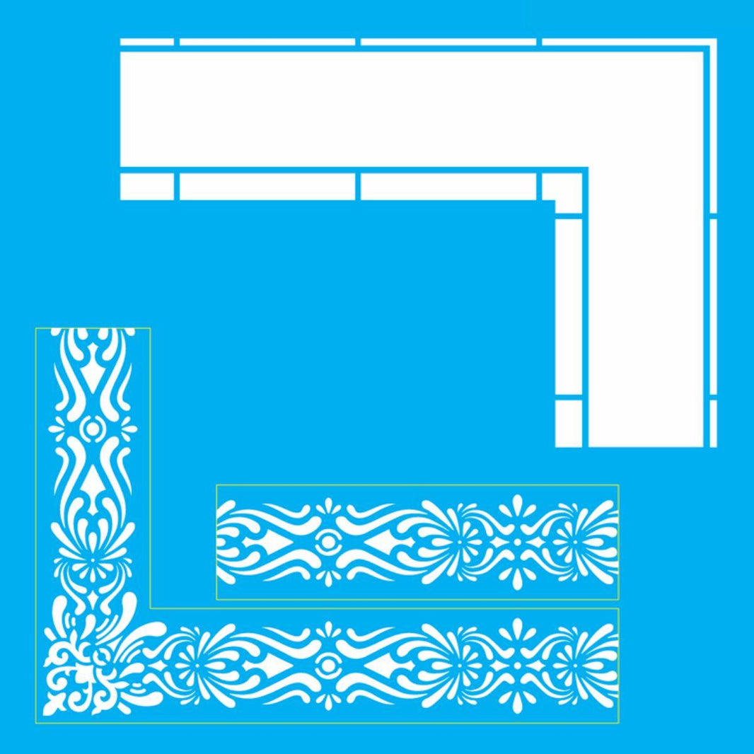 Stencil OPA 30,5x30,5 2988 Moldura Cantoneira I - Palácio da Arte