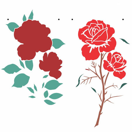Stencil OPA 30,5X30,5 3057 Flor Rosas III - Palácio da Arte