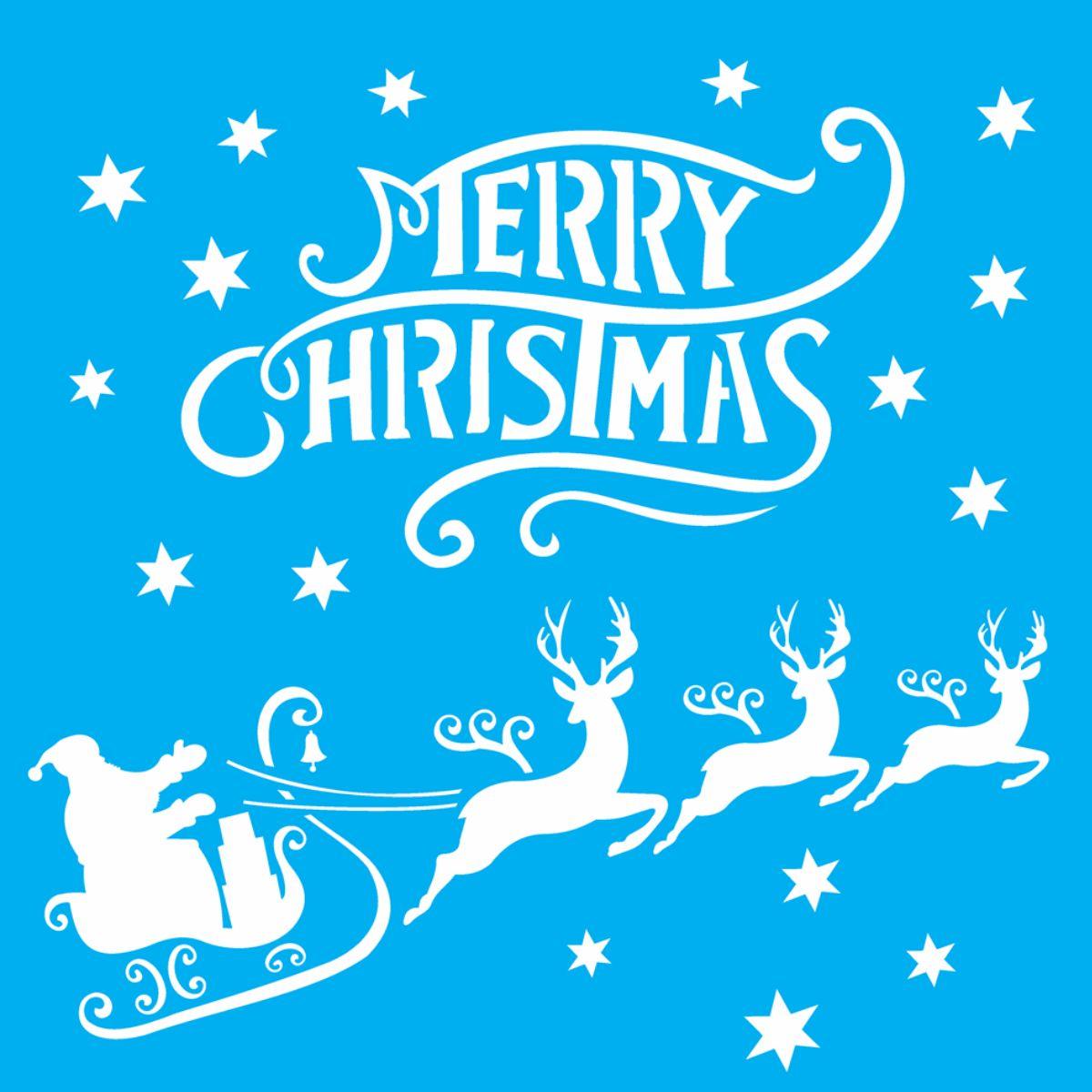 Stencil OPA 30,5x30,5 Natal 2121 Merry Christmas - Palácio da Arte