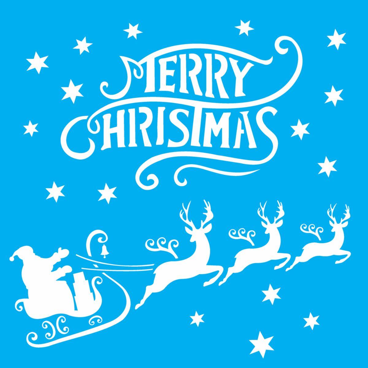 Stencil OPA 30,5x30,5 Natal 2121 Merry Christmas - Palácio da Arte