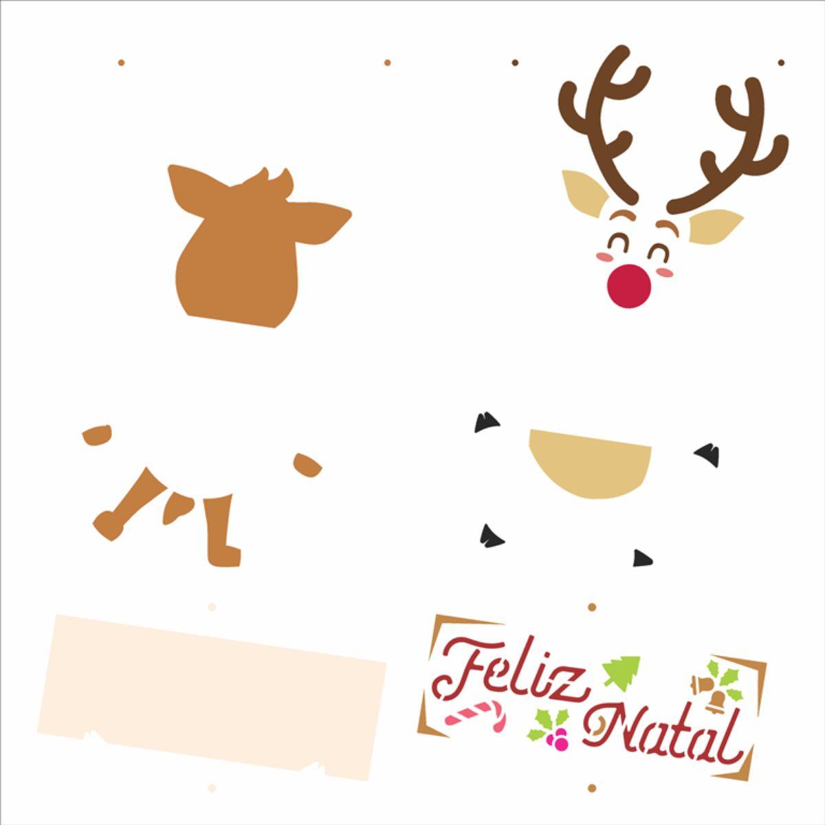 Stencil OPA 30,5x30,5 Natal 3006 Natal Rena Feliz Natal - Palácio da Arte