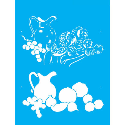 Stencil OPA 32x42 2900 Mesa com Uvas Figo e Romãs - Palácio da Arte