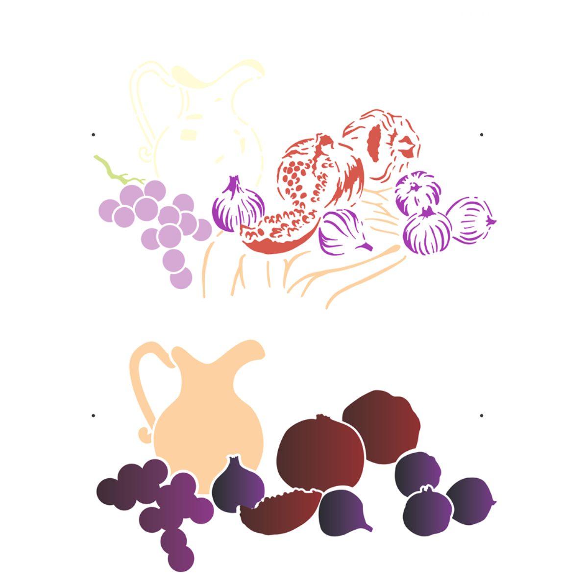 Stencil OPA 32x42 2900 Mesa com Uvas Figo e Romãs - Palácio da Arte