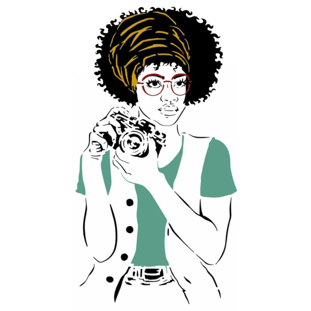 Stencil OPA 32x42 2997 Afro Mulher - Palácio da Arte
