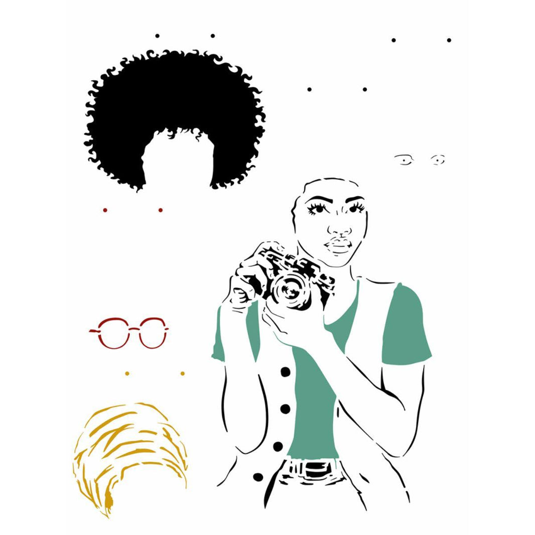Stencil OPA 32x42 2997 Afro Mulher - Palácio da Arte