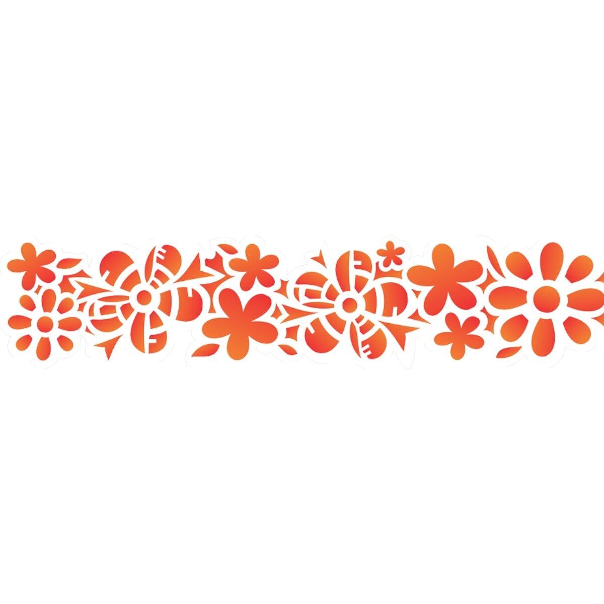 Stencil OPA 6x30 0820 Negativo Flores Estilizadas - Palácio da Arte