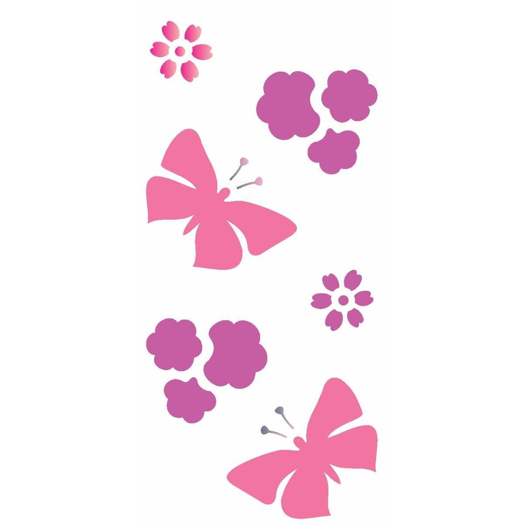 Stencil OPA 7x15 1948 Borboleta e Flores - Palácio da Arte
