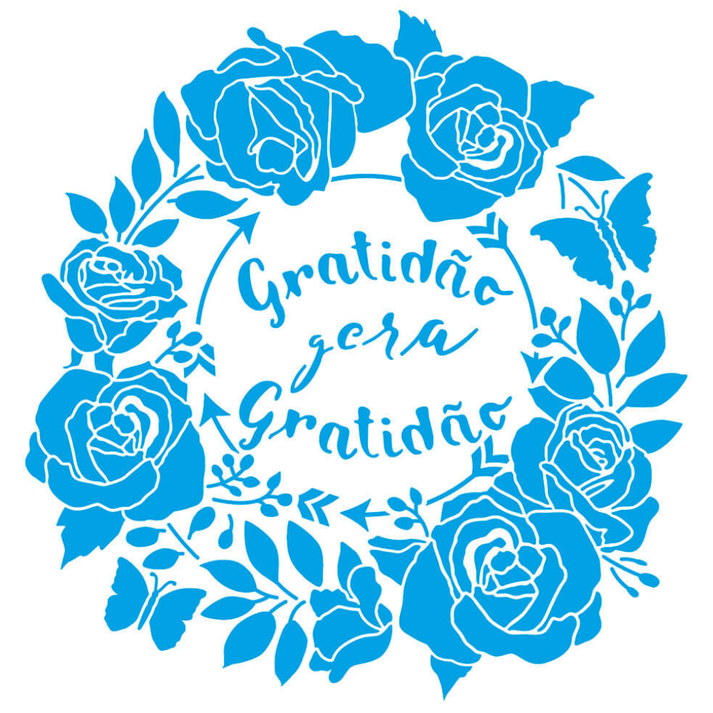 Stencil Litoarte 30x30 STQG-012 Guirlanda de Flores