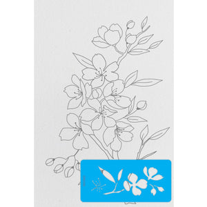 Tela Riscada para Pintura 20x30cm Flores Cerejeiras - Palácio da Arte