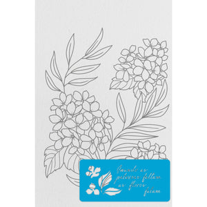 Tela Riscada para Pintura 20x30cm Flores Hortênsias - Palácio da Arte