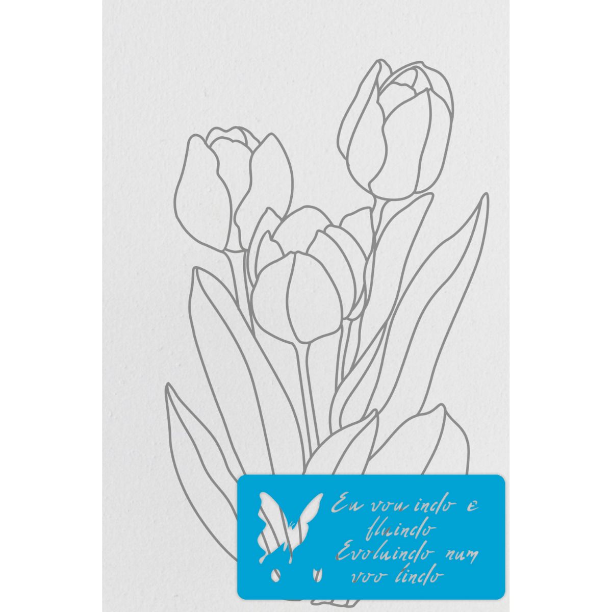 Tela Riscada para Pintura 20x30cm Flores Tulipas - Palácio da Arte