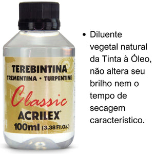 Terebintina Acrilex Pet 100ml - Palácio da Arte