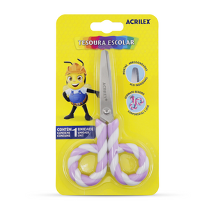 Tesoura Escolar Pirulito Acrilex 13,5cm Lilás - Palácio da Arte
