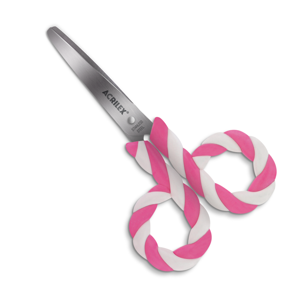 Tesoura Escolar Pirulito Acrilex 13,5cm Rosa - Palácio da Arte