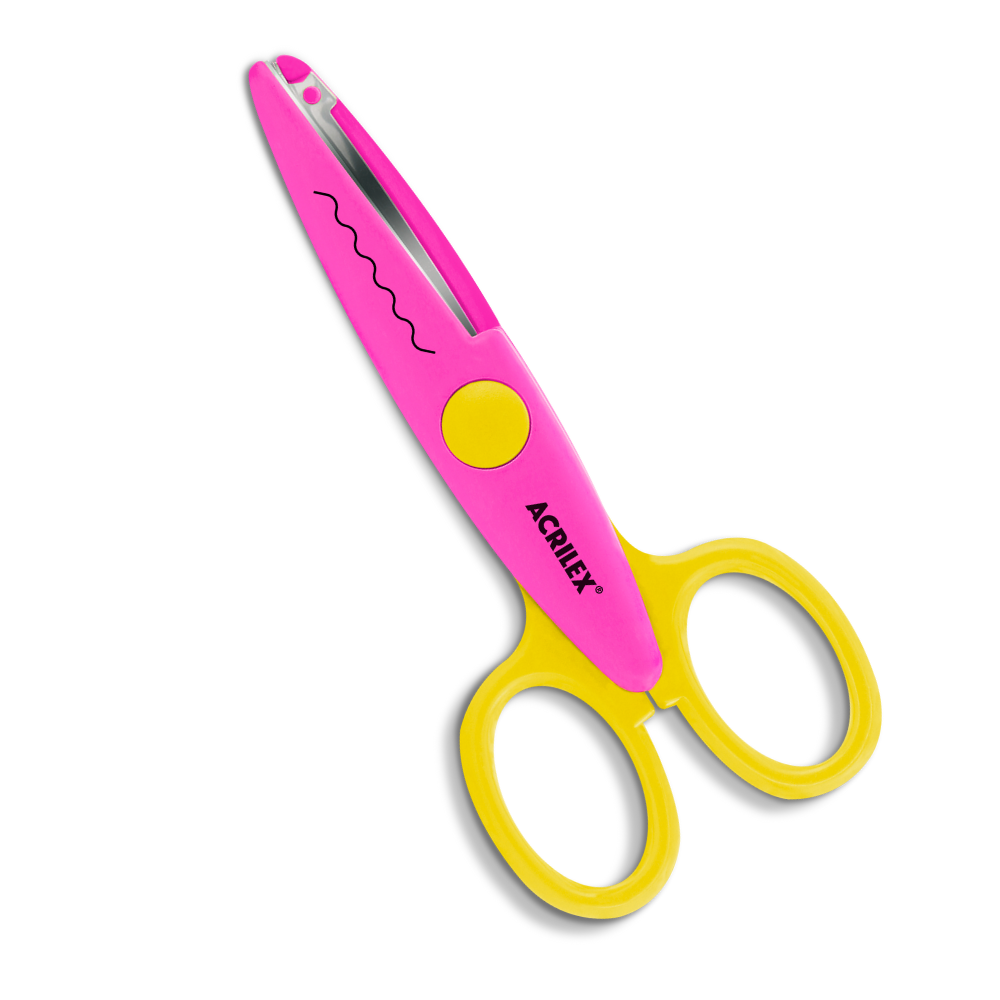 Tesoura Escolar Zig Zag Acrilex 13,5cm Corte Arredondado - Palácio da Arte