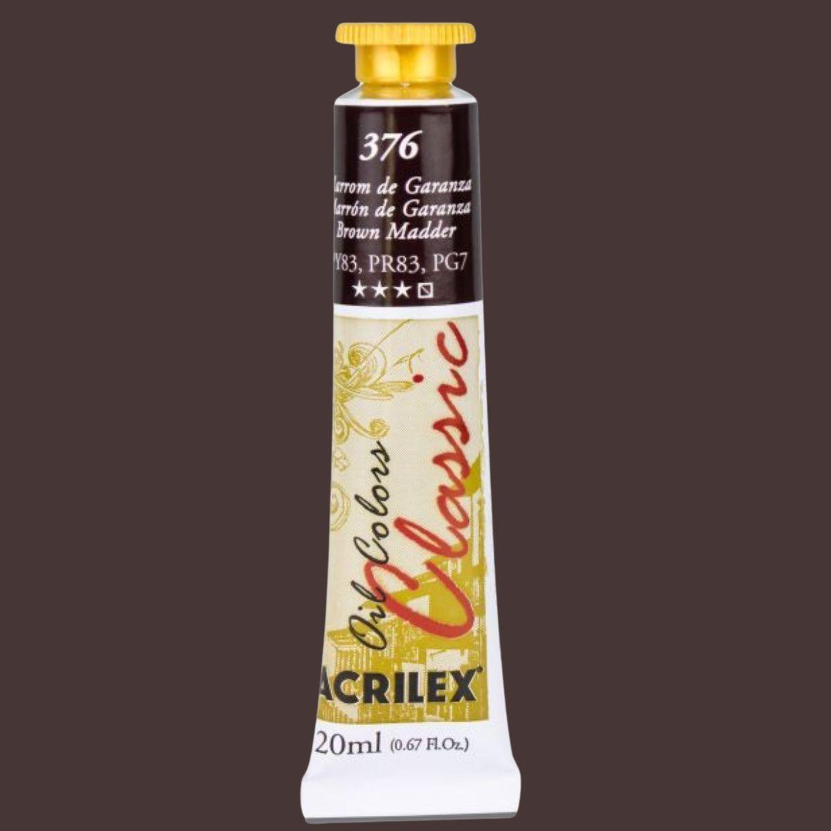 Tinta a Óleo Acrilex 20ml Oil Colors Classic - Palácio da Arte