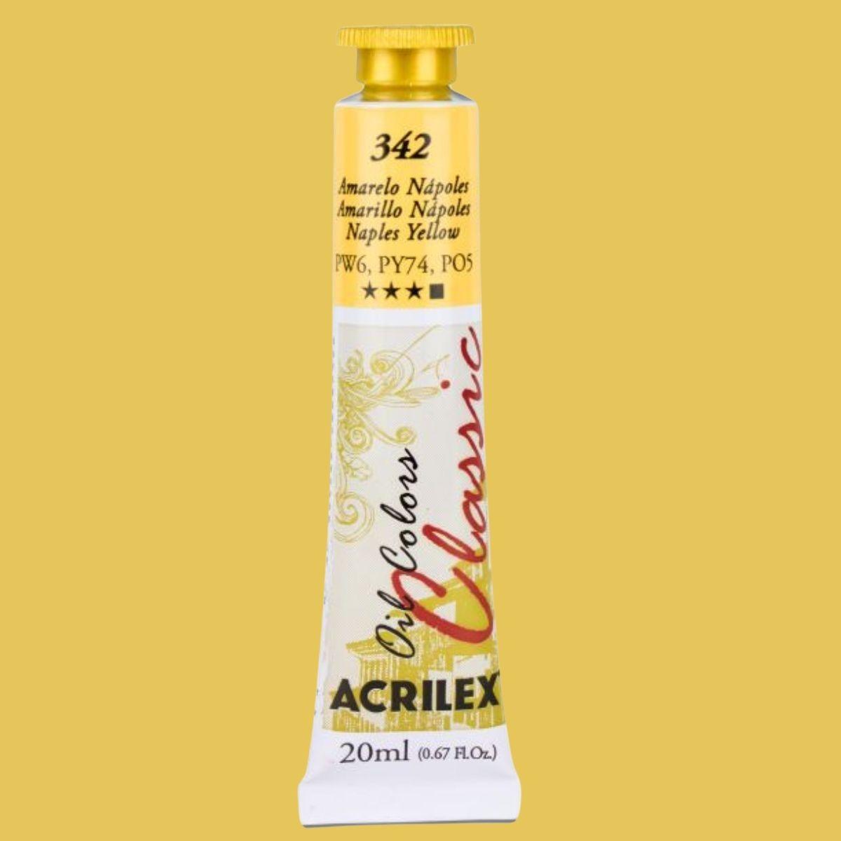 Tinta a Óleo Acrilex 20ml Oil Colors Classic - Palácio da Arte