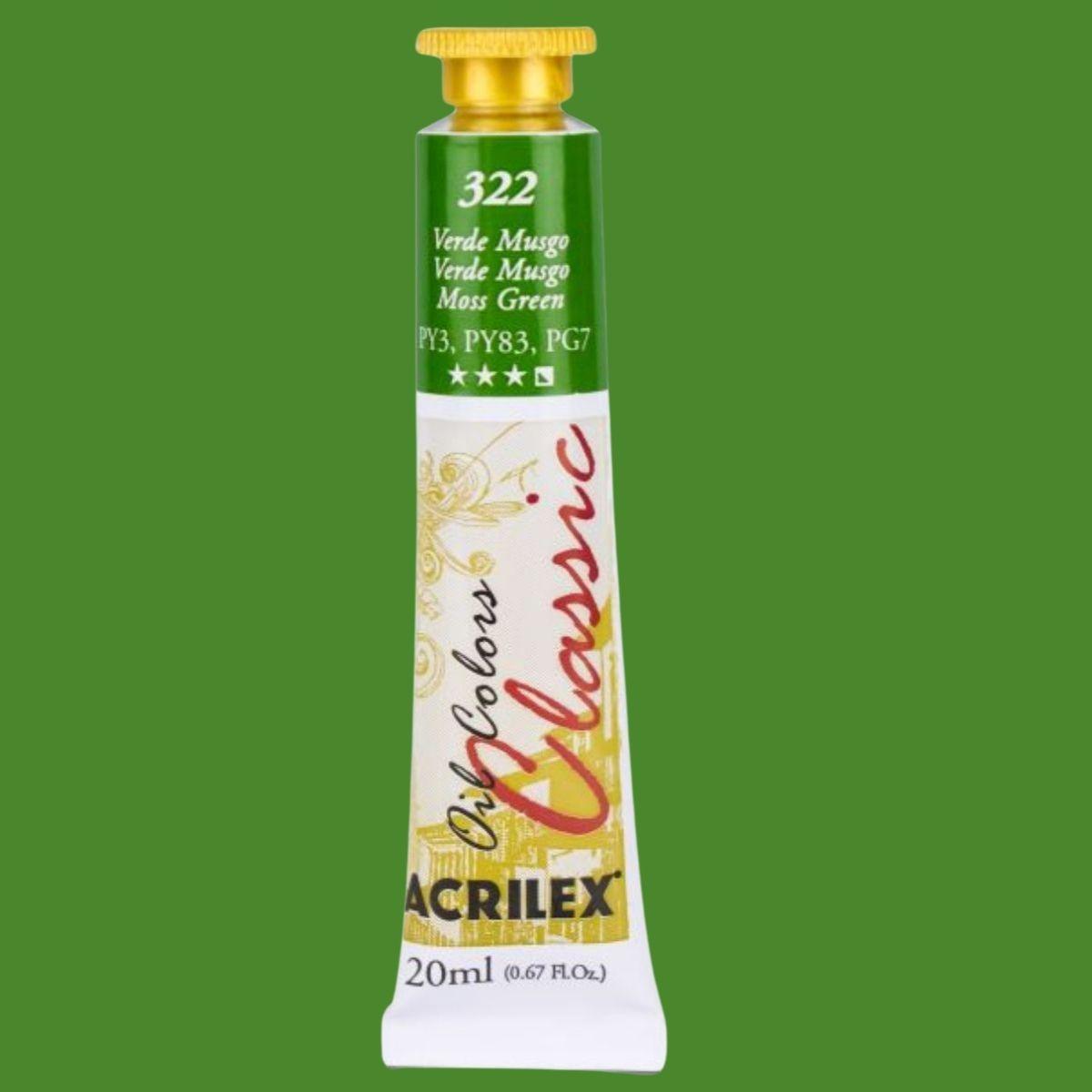 Tinta a Óleo Acrilex 20ml Oil Colors Classic - Palácio da Arte