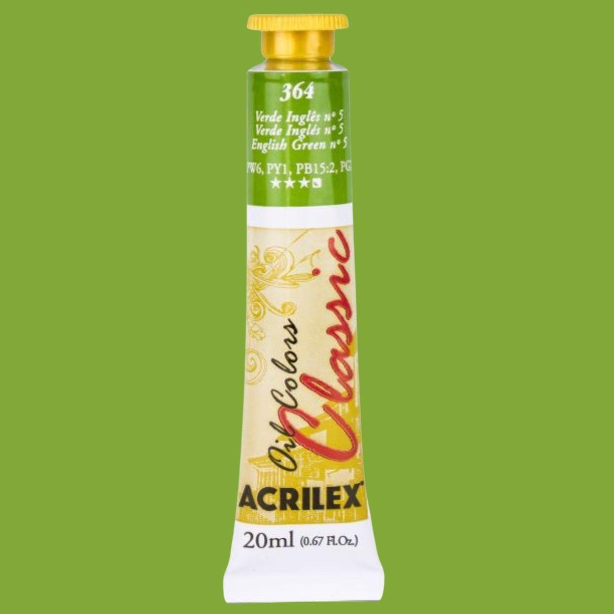 Tinta a Óleo Acrilex 20ml Oil Colors Classic - Palácio da Arte