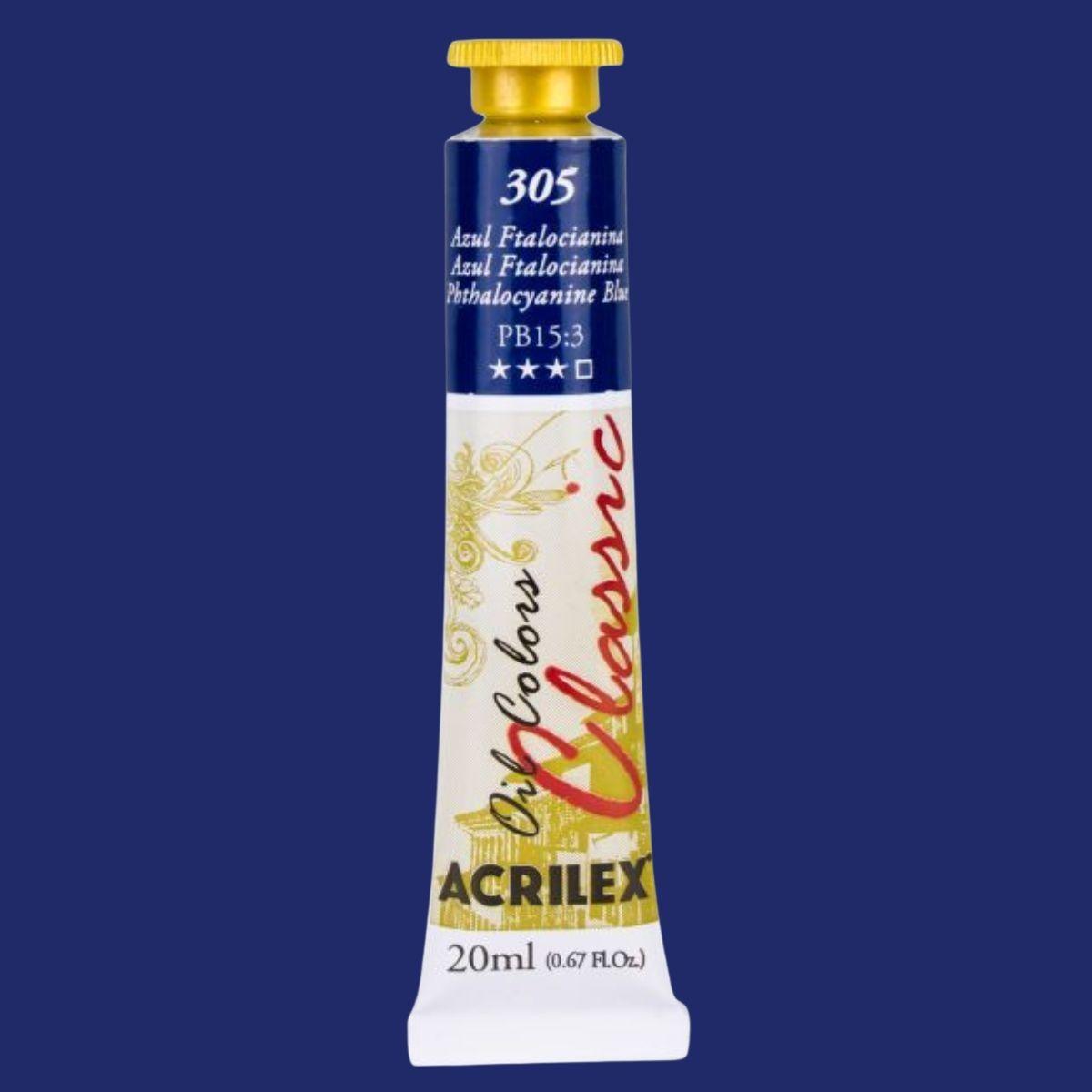 Tinta a Óleo Acrilex 20ml Oil Colors Classic - Palácio da Arte