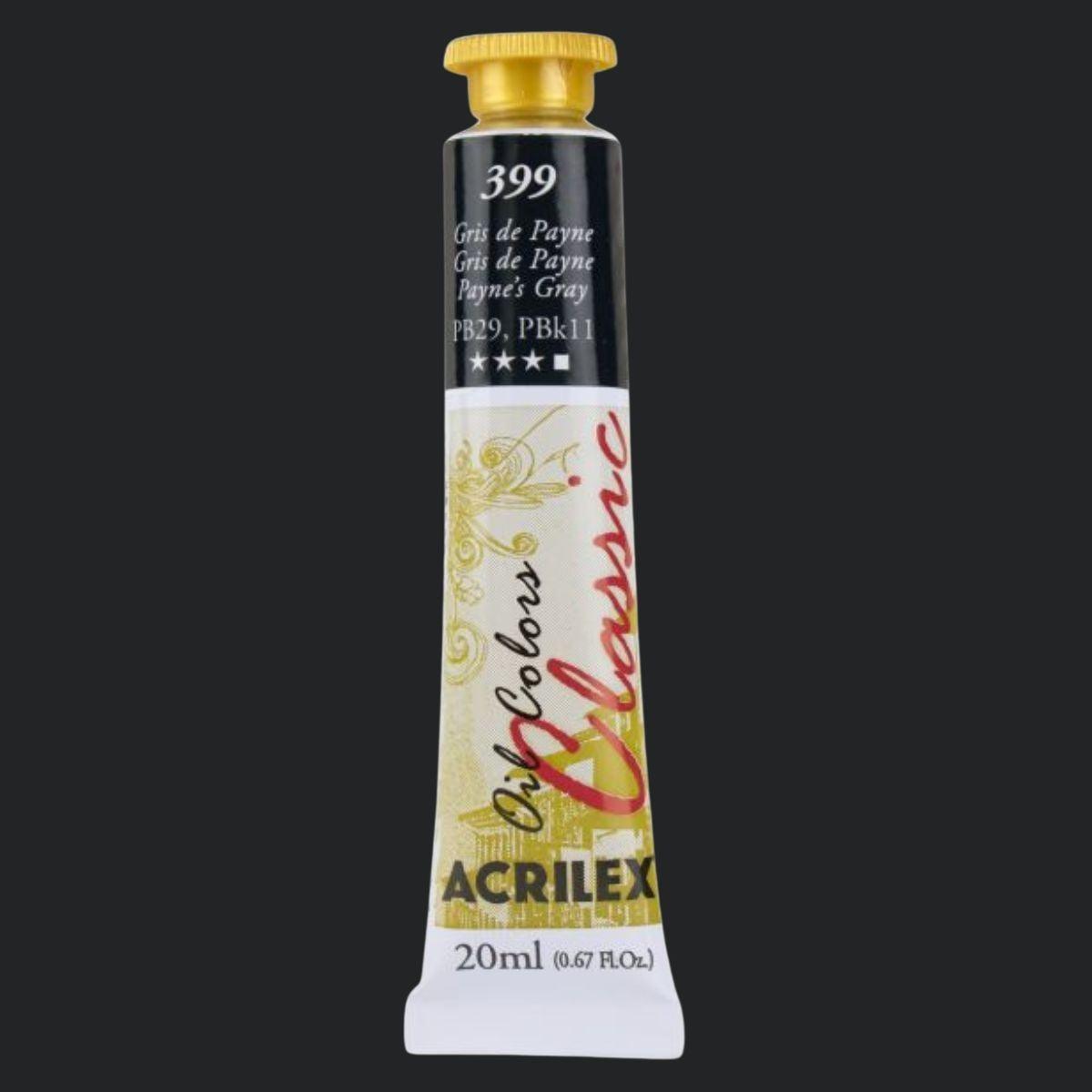 Tinta a Óleo Acrilex 20ml Oil Colors Classic - Palácio da Arte