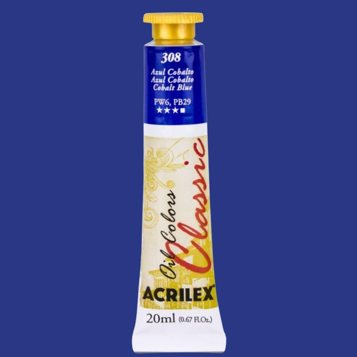 Tinta a Óleo Acrilex 20ml Oil Colors Classic - Palácio da Arte