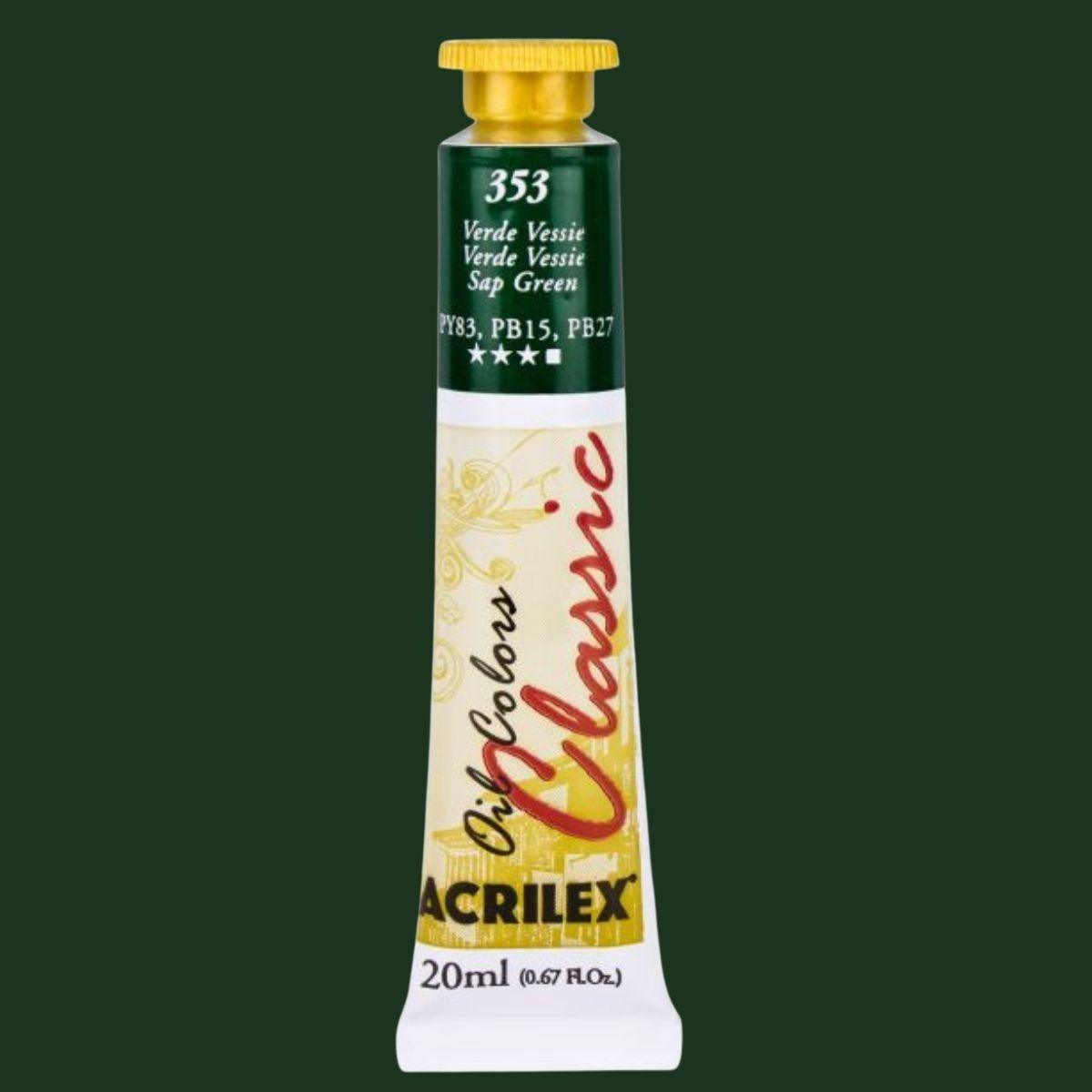 Tinta a Óleo Acrilex 20ml Oil Colors Classic - Palácio da Arte