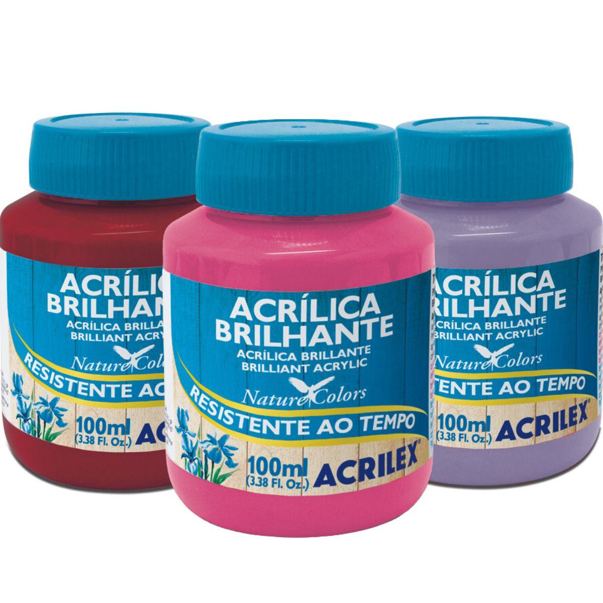 Tinta Acrílica Brilhante Acrilex 100ml Nature Colors Resistente ao Tempo - Palácio da Arte