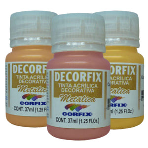 Tinta Acrílica Decorfix Corfix 37ml Metálica - Palácio da Arte