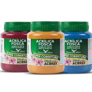 Tinta Acrílica Fosca Acrilex 250ml Nature Colors Alta Cobertura - Palácio da Arte