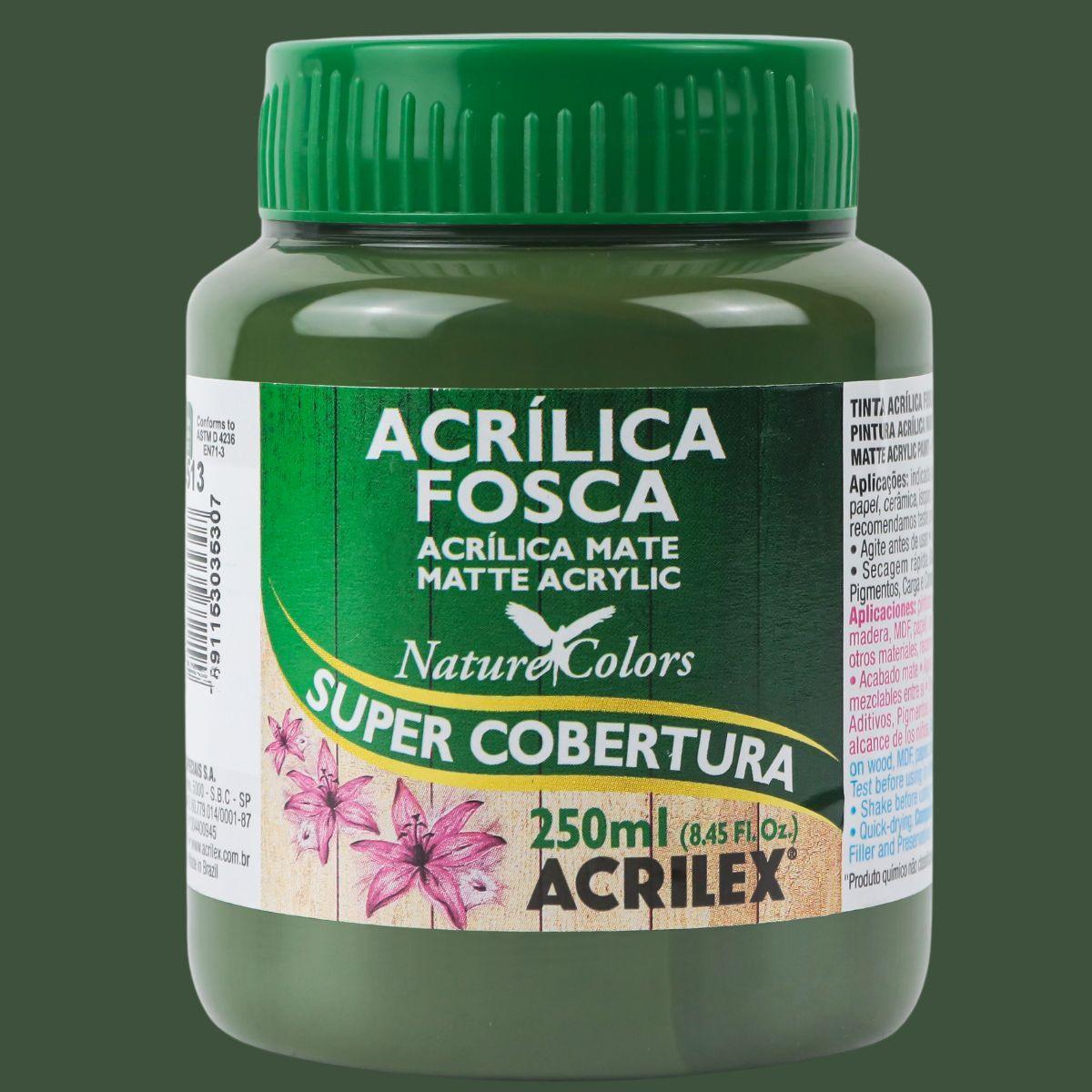 Tinta Acrílica Fosca Acrilex 250ml Nature Colors Alta Cobertura - Palácio da Arte