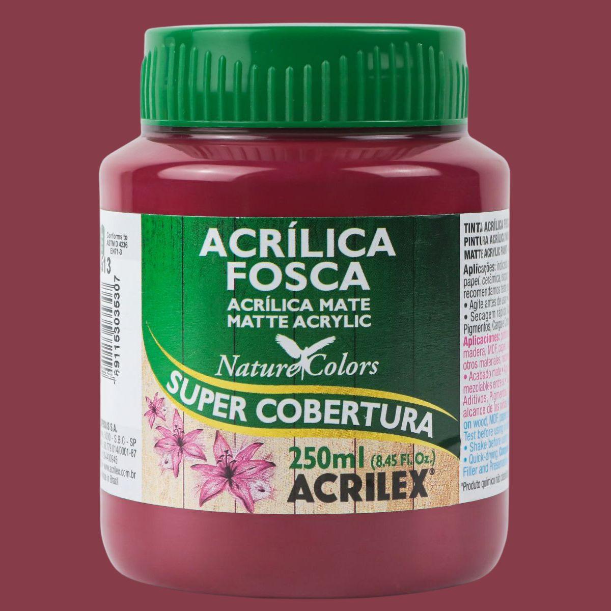 Tinta Acrílica Fosca Acrilex 250ml Nature Colors Alta Cobertura - Palácio da Arte